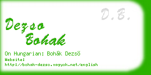 dezso bohak business card