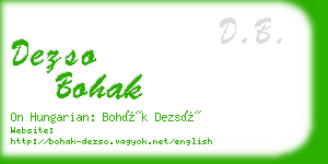 dezso bohak business card